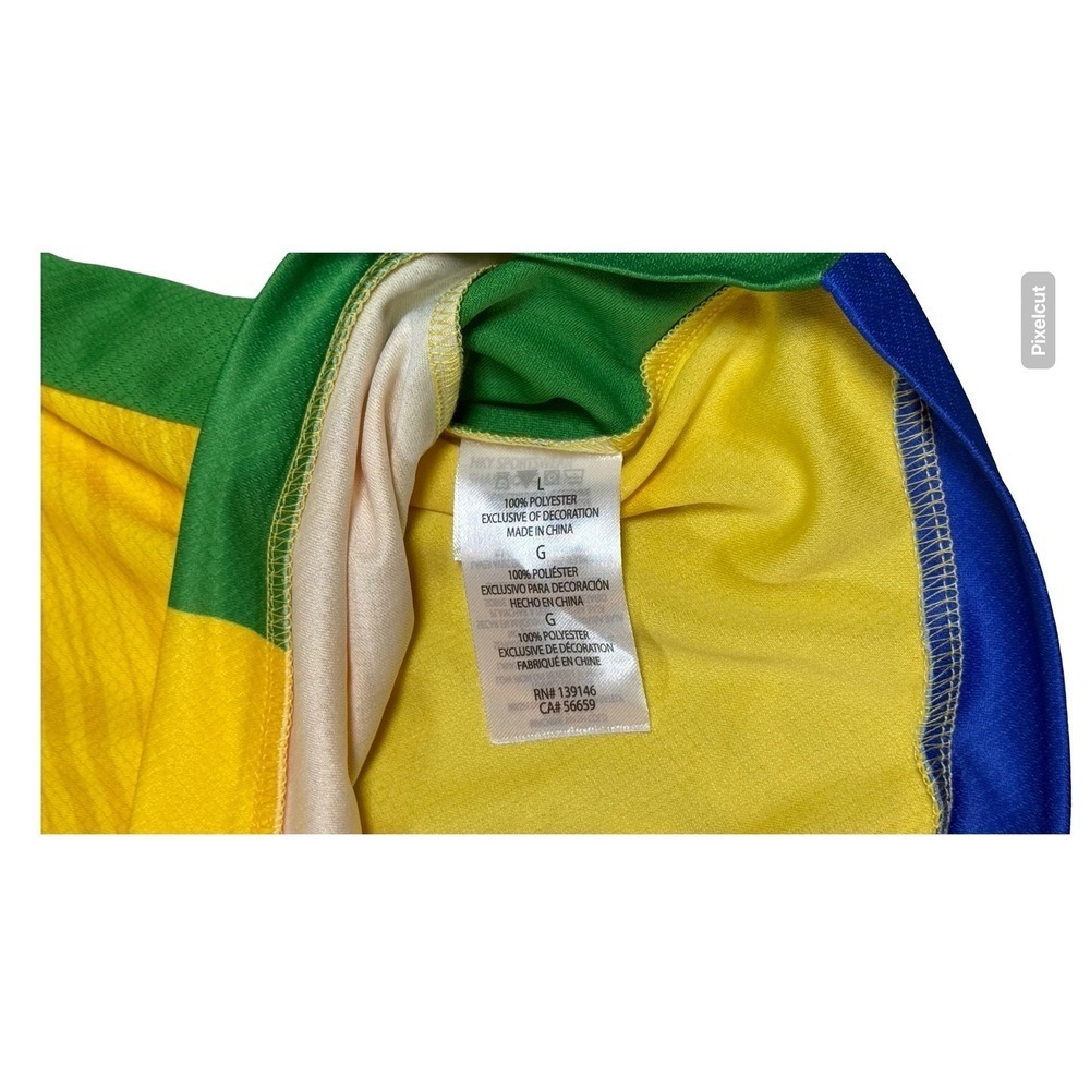 Striker Brazil Soccer Jersey Mens Large Yellow Green Blue Flag Patch New NWT - Picture 6 of 6